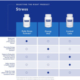 Pure Encapsulations stress product selection chart with three bottles