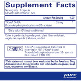 7-Keto DHEA 120 capsule supplement facts panel