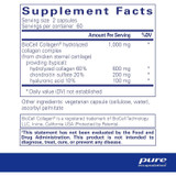 Supplement facts for Collagen JS, 60 servings