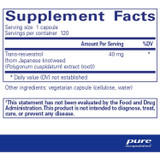 Resveratrol 120 capsule supplement facts panel