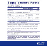 Homocysteine Factors 60 capsules Supplement Facts B6 folate B12 TMG panel