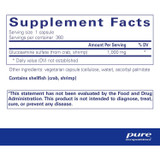 Glucosamine Sulfate supplement facts panel, 360 servings, contains shellfish