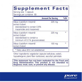 Maca-3 supplement facts panel, 1 capsule serving, 60 servings