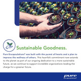 Hands holding seedlings with Sustainable Goodness text