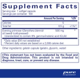 E.P.O. 100 softgel supplement facts panel