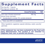Cat's Claw 90 capsule supplement facts panel