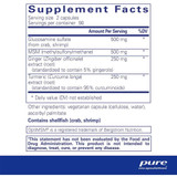 Glucosamine/MSM supplement facts panel, 90 servings