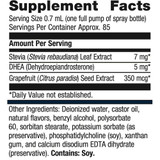 BioSom supplement facts with stevia, DHEA and grapefruit seed extract