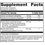 Metagenics SulforaClear supplement facts panel