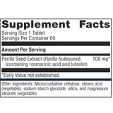Perimine supplement facts with perilla seed extract