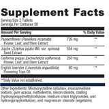Tran-Q Sleep supplement facts with passionflower, jujube seed, California poppy and English lavender extracts