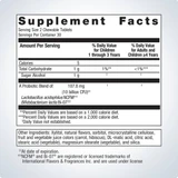UltraFlora Kids Probiotic supplement facts panel for children and adults
