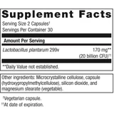 UltraFlora Intensive Care supplement facts panel