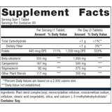 Supplement facts panel for Meta-Sitosterol 2.0