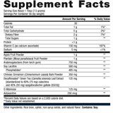 Supplement facts panel for the 420 g powder
