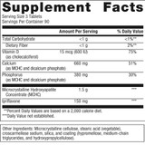 Bone Builder Prime supplement facts panel, 3 tablet serving