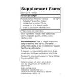 Petadolex supplement facts, 50 mg purple butterbur root extract per softgel, with recommendation and warnings