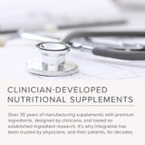 Stethoscope on a desk with clinician-developed supplements text