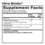 Ultra Binder supplement facts panel