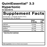 QuintEssential 3.3 Hypertonic supplement facts with calcium, magnesium, sodium and potassium