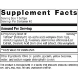 Kaprex 60 softgel supplement facts panel