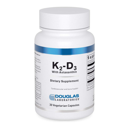 Douglas Labs K2-D3 with Astaxanthin 30 vegetarian capsule bottle