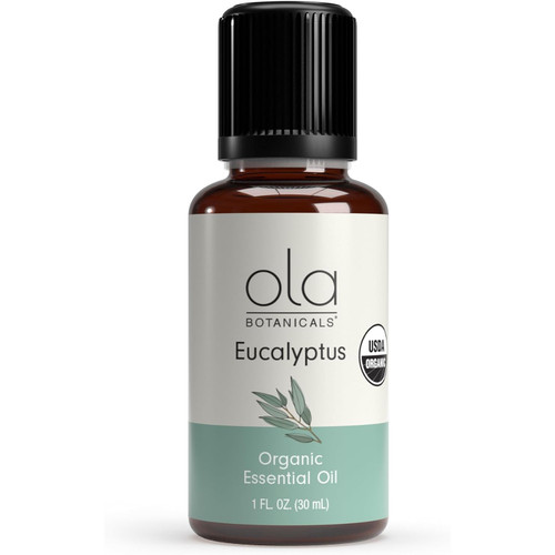 Dr. Mercola Organic Eucalyptus Essential Oil 1 fl oz (30 mL) bottle in ola Botanicals packaging