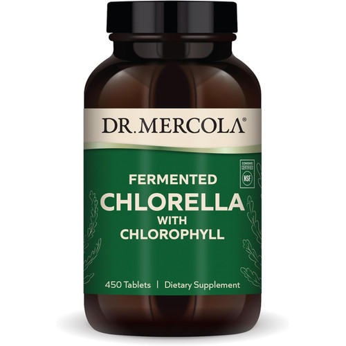 Dr. Mercola Fermented Chlorella with Chlorophyll 450 tablet bottle