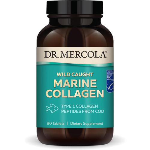 Dr. Mercola Wild Caught Marine Collagen type 1 collagen peptides from cod 90 tablets bottle