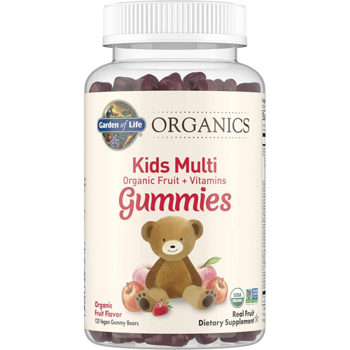 Garden of Life mykind Organics Kids Multi Organic Fruit + Vitamins Gummies Fruit Flavor 120 gummy bears bottle
