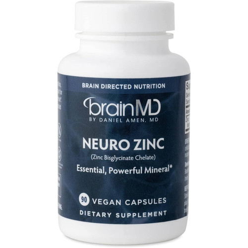BrainMD Neuro Zinc zinc bisglycinate chelate 90 vegan capsules bottle