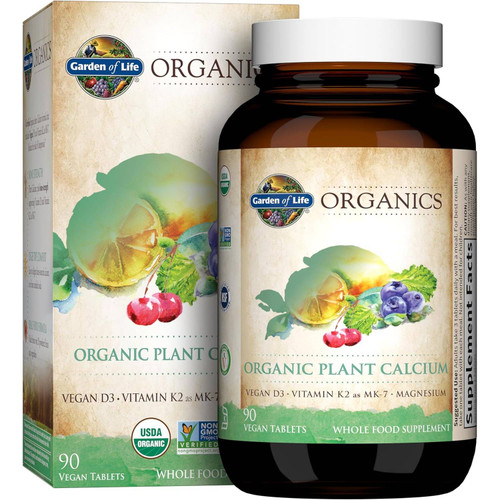 Garden of Life mykind Organics Plant Calcium 90 vegan tablet bottle and box
