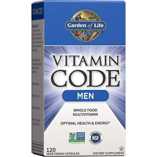 Garden of Life Vitamin Code Men whole food multivitamin 120 vegetarian capsules box