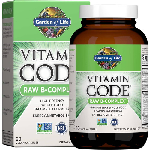 Garden of Life Vitamin Code RAW B-Complex 60 vegan capsule bottle and box