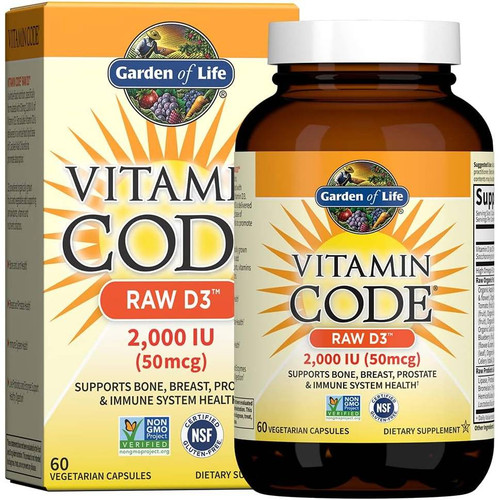 Garden of Life Vitamin Code RAW D3 2,000 IU box and bottle