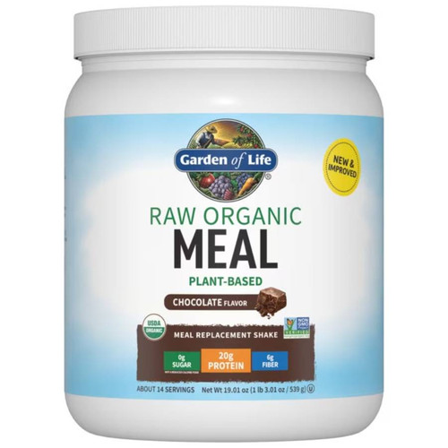 Garden of Life Raw Organic Meal Plant-Based Chocolate 539 g tub, about 14 servings