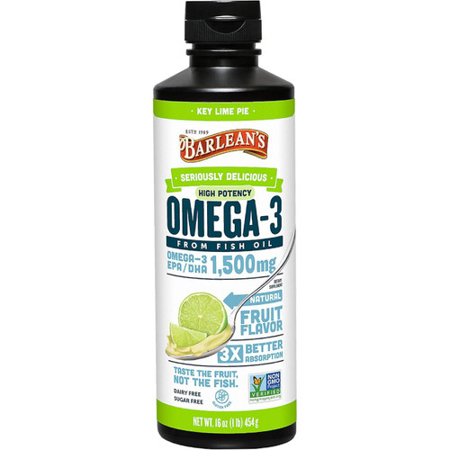 Barlean's Seriously Delicious High Potency Omega-3 Fish Oil Key Lime Pie 16 oz bottle