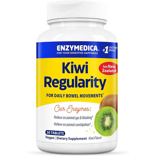 Enzymedica Kiwi Regularity Actazin chewables 30 tablets bottle