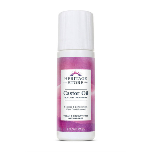 Heritage Store Castor Oil Roll-On treatment 3 oz bottle