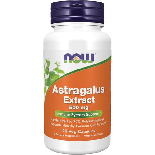 NOW Foods Astragalus Extract 500 mg 90 veg capsule bottle