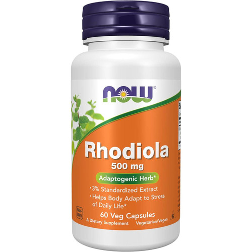 NOW Foods Rhodiola 500 mg 60 veg capsules bottle