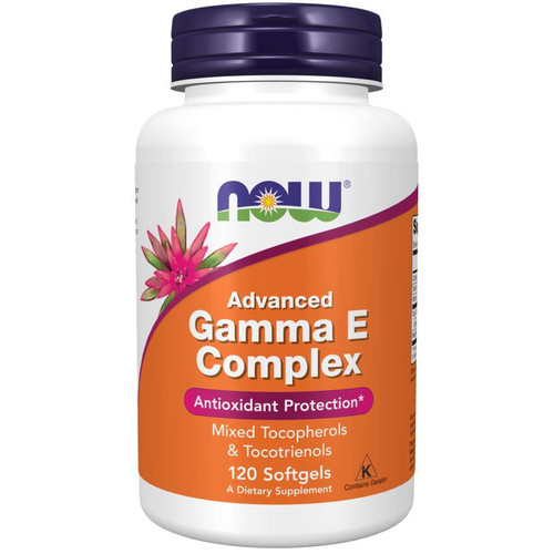 NOW Foods Advanced Gamma E Complex mixed tocopherols & tocotrienols 120 softgels bottle