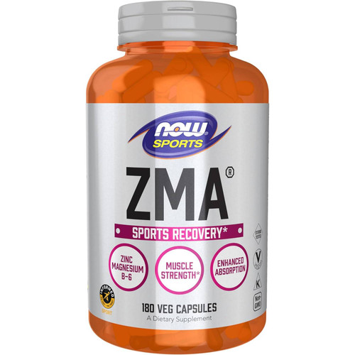 NOW Sports ZMA sports recovery 180 veg capsules bottle