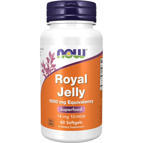NOW Foods Royal Jelly 1000 mg equivalency 60 softgels bottle