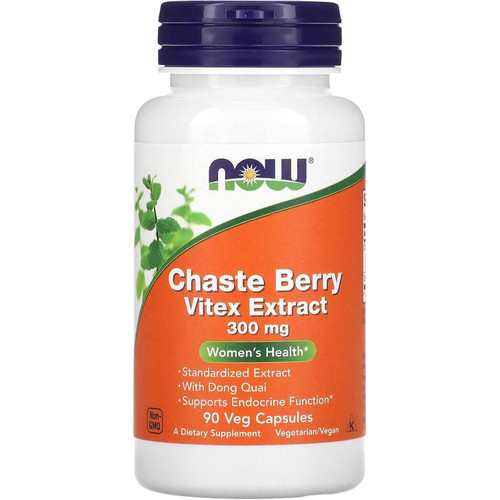 NOW Foods Chaste Berry Vitex Extract 300 mg 90 veg capsules bottle