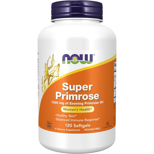 NOW Foods Super Primrose 1300 mg evening primrose oil 120 softgels bottle