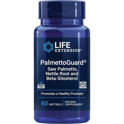 Life Extension PalmettoGuard Saw Palmetto, Nettle Root and Beta-Sitosterol 60 softgel bottle