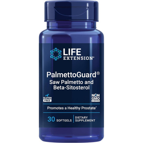 Life Extension PalmettoGuard Saw Palmetto and Beta-Sitosterol 30 softgel bottle