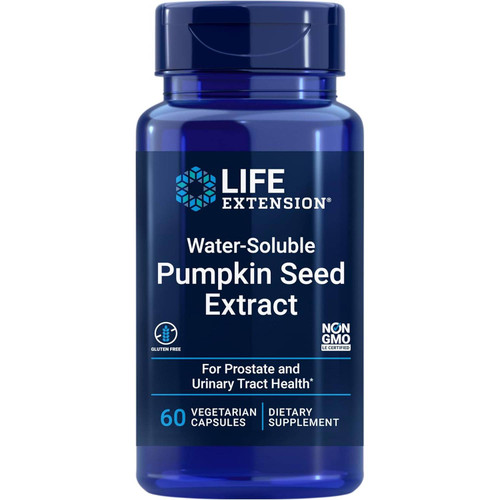 Life Extension Water-Soluble Pumpkin Seed Extract 60 vegetarian capsules bottle