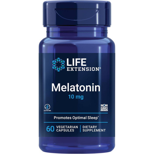 Life Extension Melatonin 10 mg 60 vegetarian capsule bottle